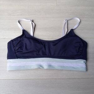 Kona Sol Colorblock Banded Bralette Bikini Top, Sz M